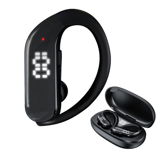 H'MASTON Fone de Ouvido Sem Fio Esportivo Fone Bluetooth Tws Intra-auricular com Microfone Cancelamento de Ruído e Led Display Compatível com Sumsung RS-57