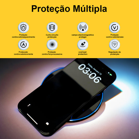 Carregador Sem Fio Induçao Portatil Para Samsung iPhone Tipo